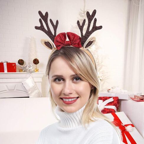 ADJOY Christmas Reindeer Antlers Headband for Kids Boys Girls Adults - One Size fit Most in Kuwait