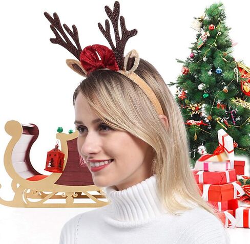 ADJOY Christmas Reindeer Antlers Headband for Kids Boys Girls Adults - One Size fit Most in Kuwait