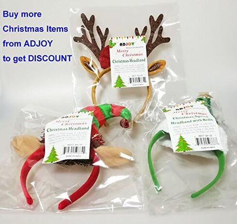ADJOY Christmas Reindeer Antlers Headband for Kids Boys Girls Adults - One Size fit Most in Kuwait