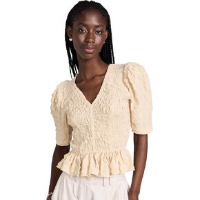 Sea Women's Piero Smocked Seersucker Smocked Top in Saudi Arabia