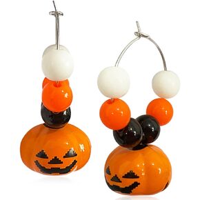 هالوين صغيرة لطيف البرتقال اليقطين تتدلى الأقراط بيان لذيذ الخريف الأبيض اليقطين الأذن الأسلاك مجوهرات للنساء الفتيات الخريف هدايا عيد الشكر in Kuwait