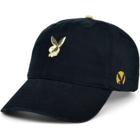 قبعة الأب من PlayBoy's Tux Metal ذات الشريط الخلفي القابل للتعديل للجنسين، باللون الأسود/الذهبي، مقاس واحد in Kuwait