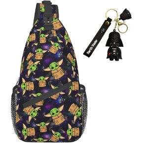 حقيبة ظهر للرجال والنساء بتصميم الرسوم المتحركة الكرتونية مع سلسلة مفاتيح متعددة الأغراض وحقيبة صدر على الجسم in Kuwait