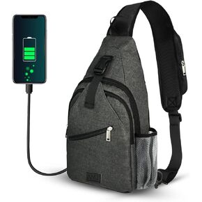 حقيبة كتف AMJ Crossbody للرجال والنساء، حقيبة ظهر كاجوال للكتف، حقيبة نهارية للصدر للمشي لمسافات طويلة والسفر in Kuwait