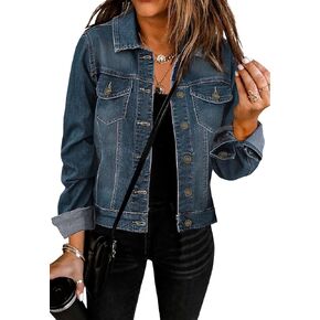 Metietila Womens Cropped Jean Jacket Basic Button Down Demim Jacket With Pockets in Saudi Arabia