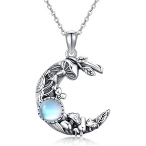 YAFEINI Mushroom/Phoenix Necklace Sterling Silver Mushroom Pendant Phoenix Mushroom Jewelry Gifts for Women Girls