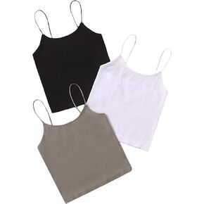 Floerns Women's 3 Piece Set Solid Spaghetti Strap Seamless Sports Tank Tops in Saudi Arabia