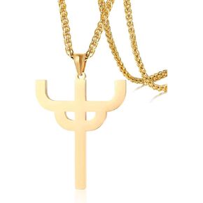 FPHNUY Cute Stainless Steel Necklace for Judas Priest: The Cross Pendant