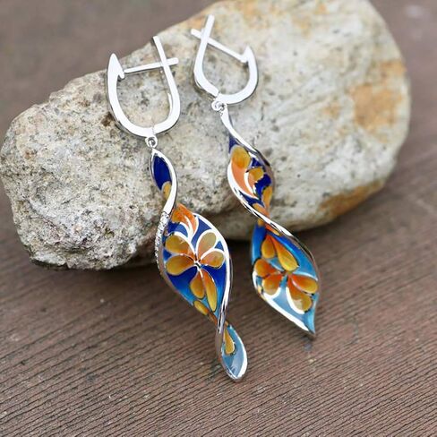 ASFUSS Earrings for Women Mom Elegant Women Faux Sapphire Rhinestone Inlaid Drop Huggie Earrings Eardrops Statement Jewelry in Saudi Arabia