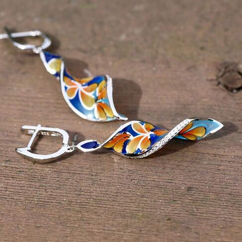 ASFUSS Earrings for Women Mom Elegant Women Faux Sapphire Rhinestone Inlaid Drop Huggie Earrings Eardrops Statement Jewelry in Saudi Arabia