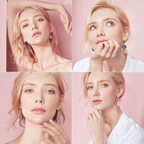 FIFATA 16 زوجًا من الأقراط المتدلية الكريستالية على شكل دمعة للنساء والفتيات بوهو قوس قزح كوارتز الأذن مسمار مكعب زركونيا هوب مجموعة مجوهرات لحفلات الزفاف وهدايا عيد الميلاد in Kuwait