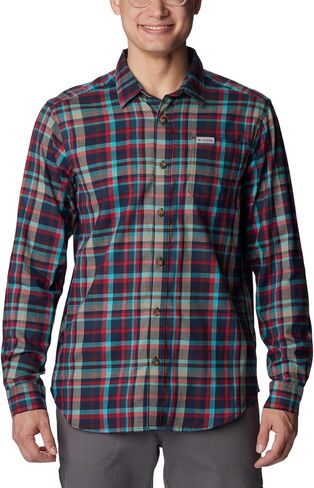 Columbia Men's Vapor Ridge III Long Sleeve Shirt, Collegiate Navy Bright Bold Plaid, Large Tall in Saudi Arabia