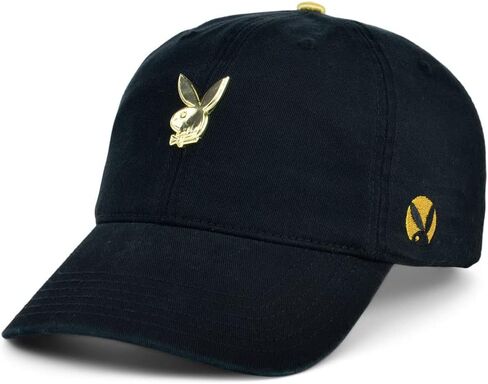 قبعة الأب من PlayBoy's Tux Metal ذات الشريط الخلفي القابل للتعديل للجنسين، باللون الأسود/الذهبي، مقاس واحد in Kuwait