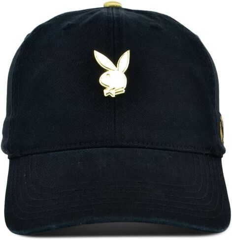 قبعة الأب من PlayBoy's Tux Metal ذات الشريط الخلفي القابل للتعديل للجنسين، باللون الأسود/الذهبي، مقاس واحد in Kuwait