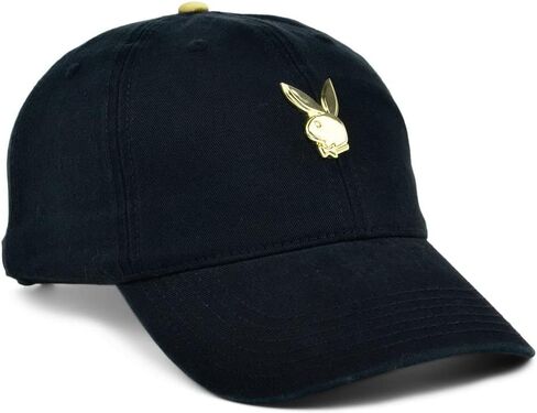 قبعة الأب من PlayBoy's Tux Metal ذات الشريط الخلفي القابل للتعديل للجنسين، باللون الأسود/الذهبي، مقاس واحد in Kuwait