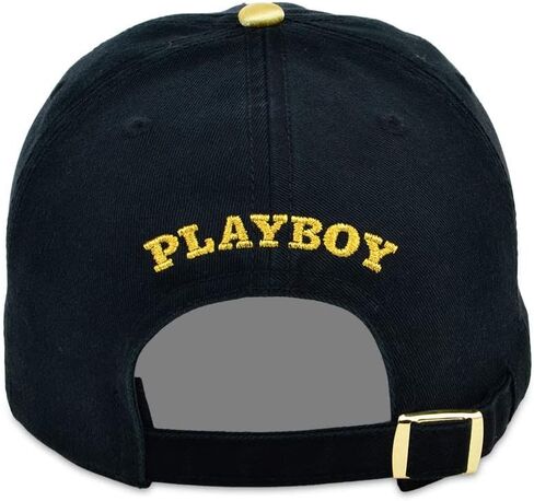 قبعة الأب من PlayBoy's Tux Metal ذات الشريط الخلفي القابل للتعديل للجنسين، باللون الأسود/الذهبي، مقاس واحد in Kuwait