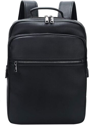 حقيبة ظهر جلدية من Leathario للرجال مقاس 15.6 بوصة من الجلد الطبيعي حقيبة ظهر للكمبيوتر المحمول ذات سعة كبيرة حقيبة ظهر كلاسيكية للأعمال in Kuwait