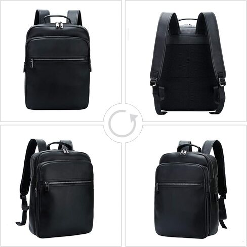 حقيبة ظهر جلدية من Leathario للرجال مقاس 15.6 بوصة من الجلد الطبيعي حقيبة ظهر للكمبيوتر المحمول ذات سعة كبيرة حقيبة ظهر كلاسيكية للأعمال in Kuwait