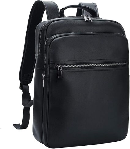 حقيبة ظهر جلدية من Leathario للرجال مقاس 15.6 بوصة من الجلد الطبيعي حقيبة ظهر للكمبيوتر المحمول ذات سعة كبيرة حقيبة ظهر كلاسيكية للأعمال in Kuwait