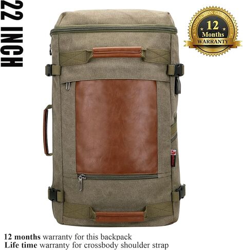 حقيبة ظهر للسفر من WITZMAN مع منفذ شحن USB، حقيبة ظهر كبيرة من القماش، حقيبة ظهر من القماش الخشن تناسب كمبيوتر محمول مقاس 17 بوصة للرجال in Kuwait