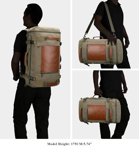 حقيبة ظهر للسفر من WITZMAN مع منفذ شحن USB، حقيبة ظهر كبيرة من القماش، حقيبة ظهر من القماش الخشن تناسب كمبيوتر محمول مقاس 17 بوصة للرجال in Kuwait