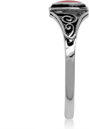 Silvershake Petite Marquise Shape Inlay 925 Sterling Silver Filigree Swirl and Spiral Style Ring in Saudi Arabia