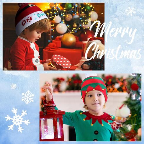 Liitrsh 20 Pcs Light up Christmas Hats LED Christmas Beanie, Xmas Sweater Beanie 20 Styles, Flashing Winter Knitted Cap Christmas Gifts Holiday Party Favors for Adults Kids in Saudi Arabia