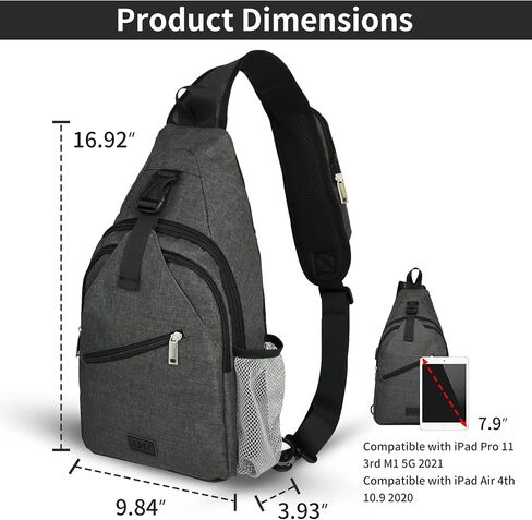 AMJ Crossbody Sling Bag Men Women, Casual Shoulder Backpack, Chest Daypack Satchel for Hiking Travel in Saudi Arabia