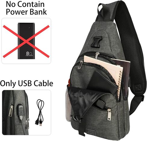 AMJ Crossbody Sling Bag Men Women, Casual Shoulder Backpack, Chest Daypack Satchel for Hiking Travel in Saudi Arabia