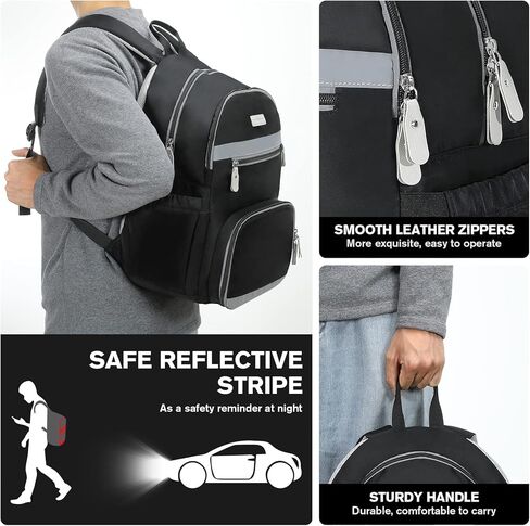 دادانيزم شنطة ظهر للاب توب مقاس 15.6 انش، شنطة ظهر للسفر مع جيب للاحذية مضادة للسرقة ومقاومة للماء، شنطة ظهر للرجال والنساء، شنطة كمبيوتر للكلية والمشي لمسافات طويلة، اسود/رمادي، اسود ورمادي, in Kuwait