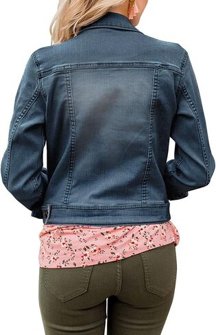 Metietila Womens Cropped Jean Jacket Basic Button Down Demim Jacket With Pockets in Saudi Arabia