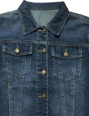 Metietila Womens Cropped Jean Jacket Basic Button Down Demim Jacket With Pockets in Saudi Arabia