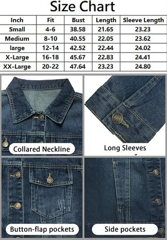 Metietila Womens Cropped Jean Jacket Basic Button Down Demim Jacket With Pockets in Saudi Arabia