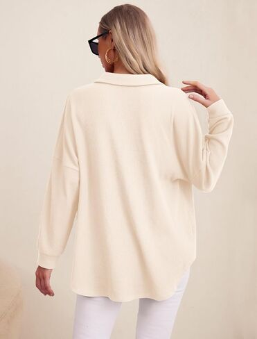 سترة نسائية من AWULIFFAN مصنوعة من نسيج وافل وأكمام طويلة وأزرار سفلية، بلوزات كاجوال أنيقة in Kuwait