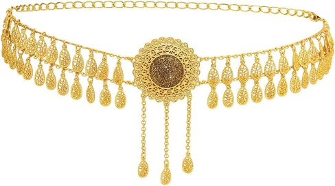 NSLS Crystal Flower Waist Belt for Women Belly Chains Dancing Beach Belt Statement Body Chain Silver India Ethnic Boho Turkish Jewelry Egyptian in Kuwait