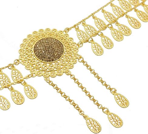 NSLS Crystal Flower Waist Belt for Women Belly Chains Dancing Beach Belt Statement Body Chain Silver India Ethnic Boho Turkish Jewelry Egyptian in Kuwait