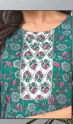ladyline Casual Ethnic Printed Cotton Kurta with Pants set for Women Kurti (CPKP DTQU690) in Kuwait