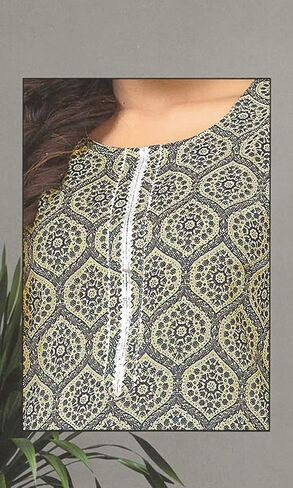 ladyline Casual Ethnic Printed Cotton Kurta with Pants set for Women Kurti (CPKP DTQU690) in Kuwait