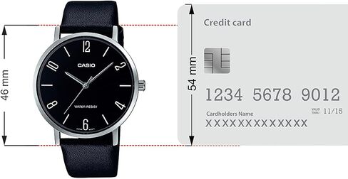 Casio MTP-VT01L-1B2 Men's Minimalistic Black Dial Black Leather Band Analog Watch in Saudi Arabia