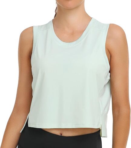 تي شيرت نسائي ملون من Breezy Mesh Back Muscle Tank فضفاض مناسب للتمرين in Kuwait