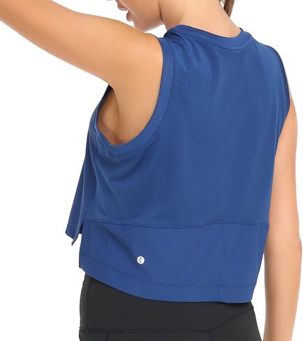 تي شيرت نسائي ملون من Breezy Mesh Back Muscle Tank فضفاض مناسب للتمرين in Kuwait