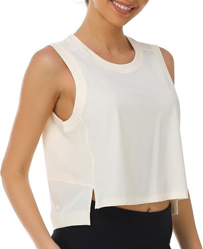 تي شيرت نسائي ملون من Breezy Mesh Back Muscle Tank فضفاض مناسب للتمرين in Kuwait