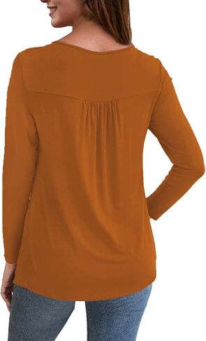 AAMILIFE المرأة حجم كبير تي شيرت قمصان طويلة الأكمام الدانتيل مطوي سترة بلايز كاجوال البلوزات M-4XL in Kuwait