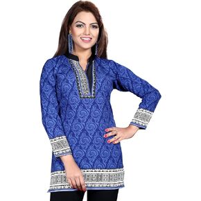 Maple Clothing India Tunic Top Women's Printed Short Kurti Kurta Indian Clothing in Kuwait