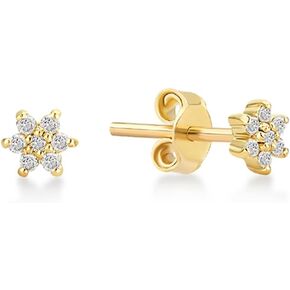 GELIN Diamond Daisy Flower Stud Earrings in 14k Solid Gold for Women Valentine's Day Jewelry Gift in Kuwait