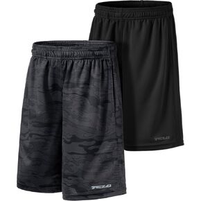 TSLA 1 or 2 Pack Boy's Athletic Shorts, Quick Dry Pull On Basketball Running Shorts, Active Sports Workout Gym Shorts