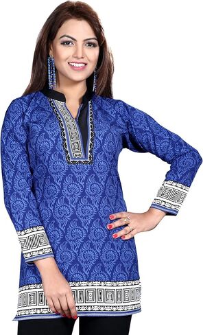 Maple Clothing India Tunic Top Women's Printed Short Kurti Kurta Indian Clothing in Kuwait