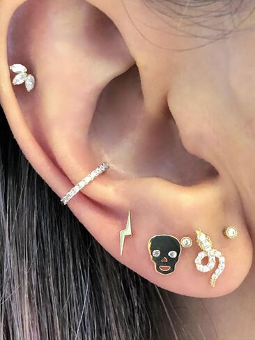 JewelryWeb - مجوهرات ثقب ماركيز مكعبة من الذهب الأصفر عيار 14 قيراط وزهرة اللوتس وزهرة اللوتس من الذهب الأصفر عيار 14 قيراطًا - 6 مم × 4 مم - حلق مسمار بظهر مسطح - لابريت ملولب داخليًا - لا يسبب الحساسية ولا يسبب التشويه in Saudi Arabia
