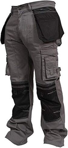 Newfacelook سراويل البضائع الرجالية كاكي أسود رمادي Cordura فائدة سلامة العمل بنطلون جيوب وسادة الركبة in Kuwait