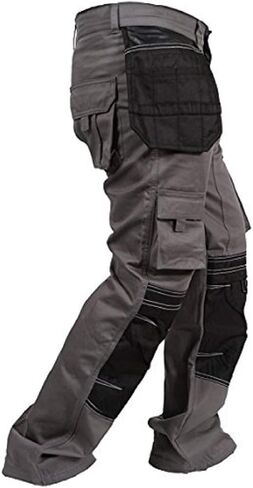 Newfacelook سراويل البضائع الرجالية كاكي أسود رمادي Cordura فائدة سلامة العمل بنطلون جيوب وسادة الركبة in Kuwait